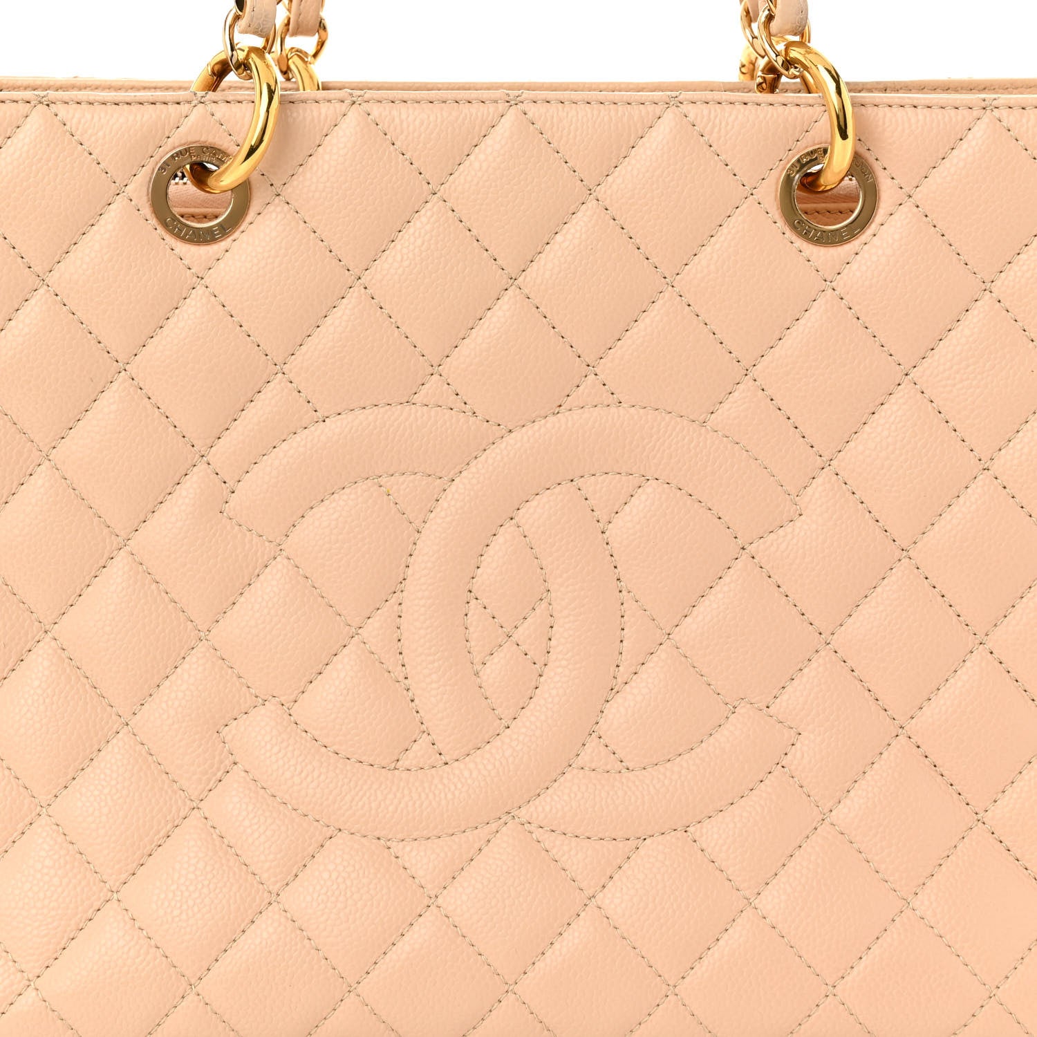 Chanel Caviar Quilted Grand Shopping Tote GST Beige 9 of 14
