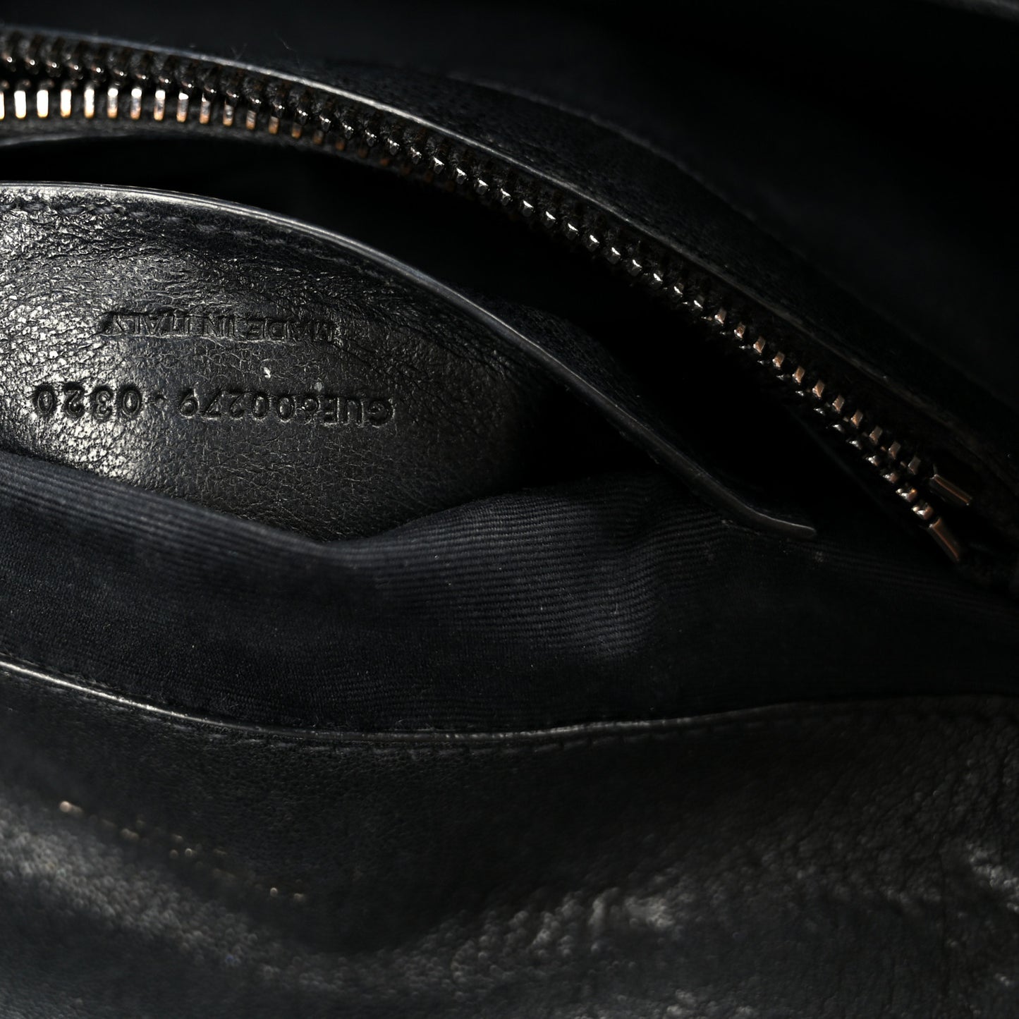 Sheepskin Matelasse Chevron Monogram Monochrome Medium College Bag Black