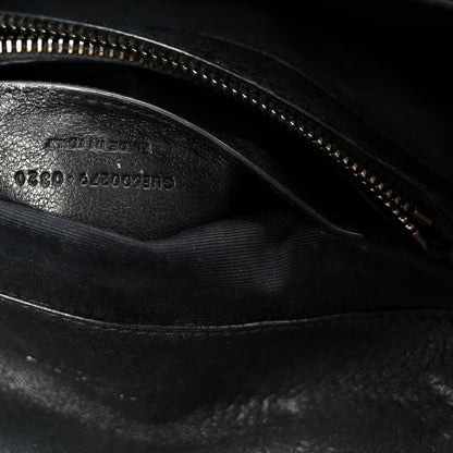 Saint Laurent Sheepskin Matelasse Chevron Monogram Monochrome Medium College Bag Black 7 of 11