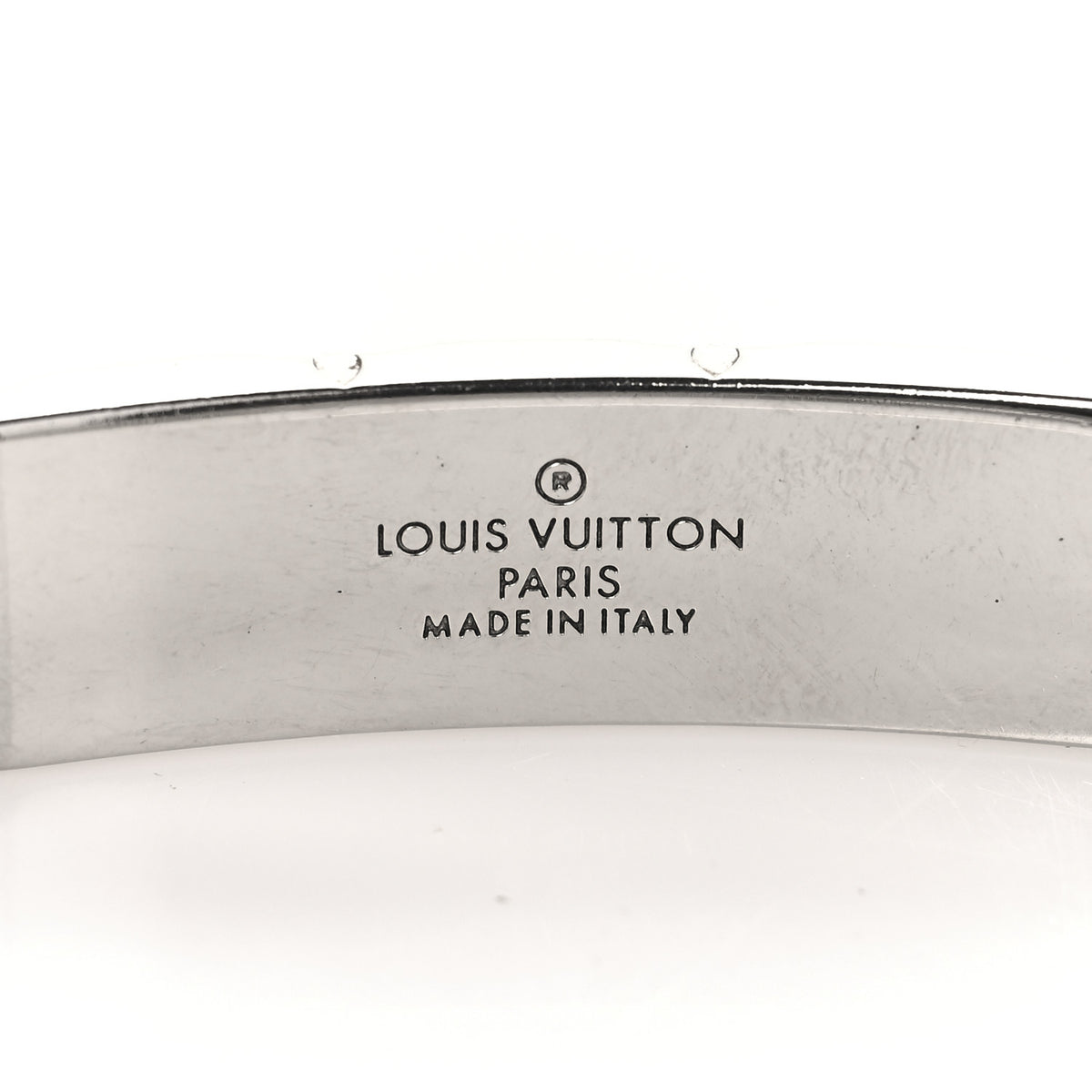 Zamac Palladium Monogram Chain Bracelet Silver