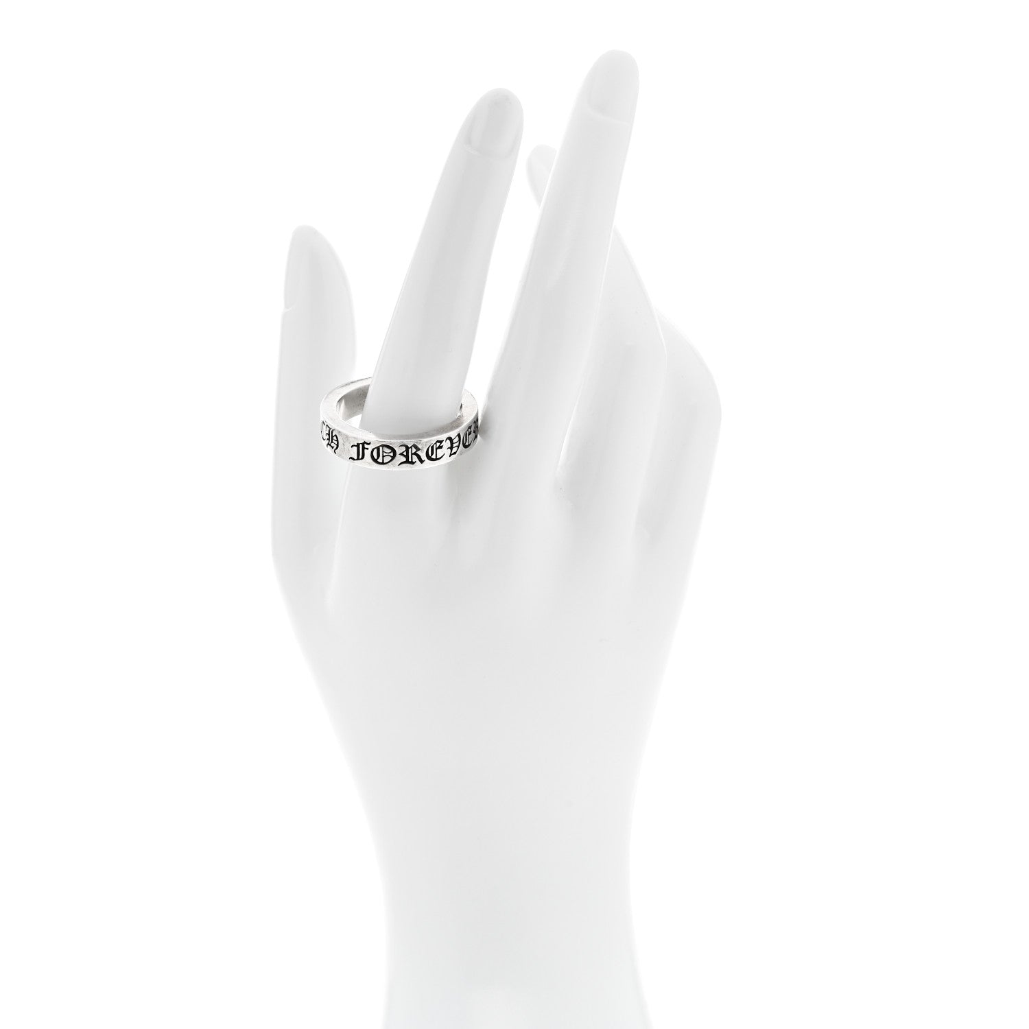 Chrome Hearts Sterling Silver Cross CH Forever Spacer Ring 69 12.5 2 of 5