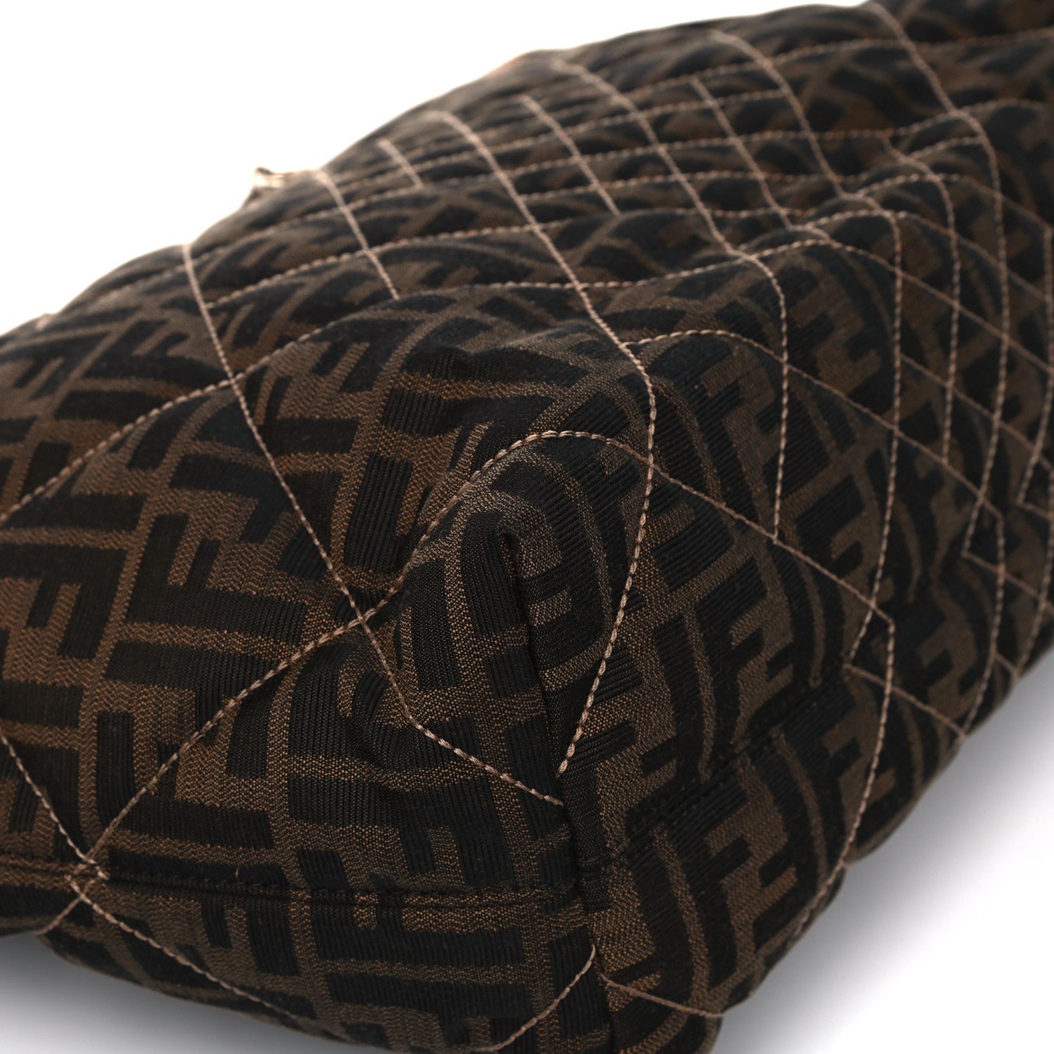 Fendi Zucca Quilted Chain Roll Tote Tobacco 8 of 17