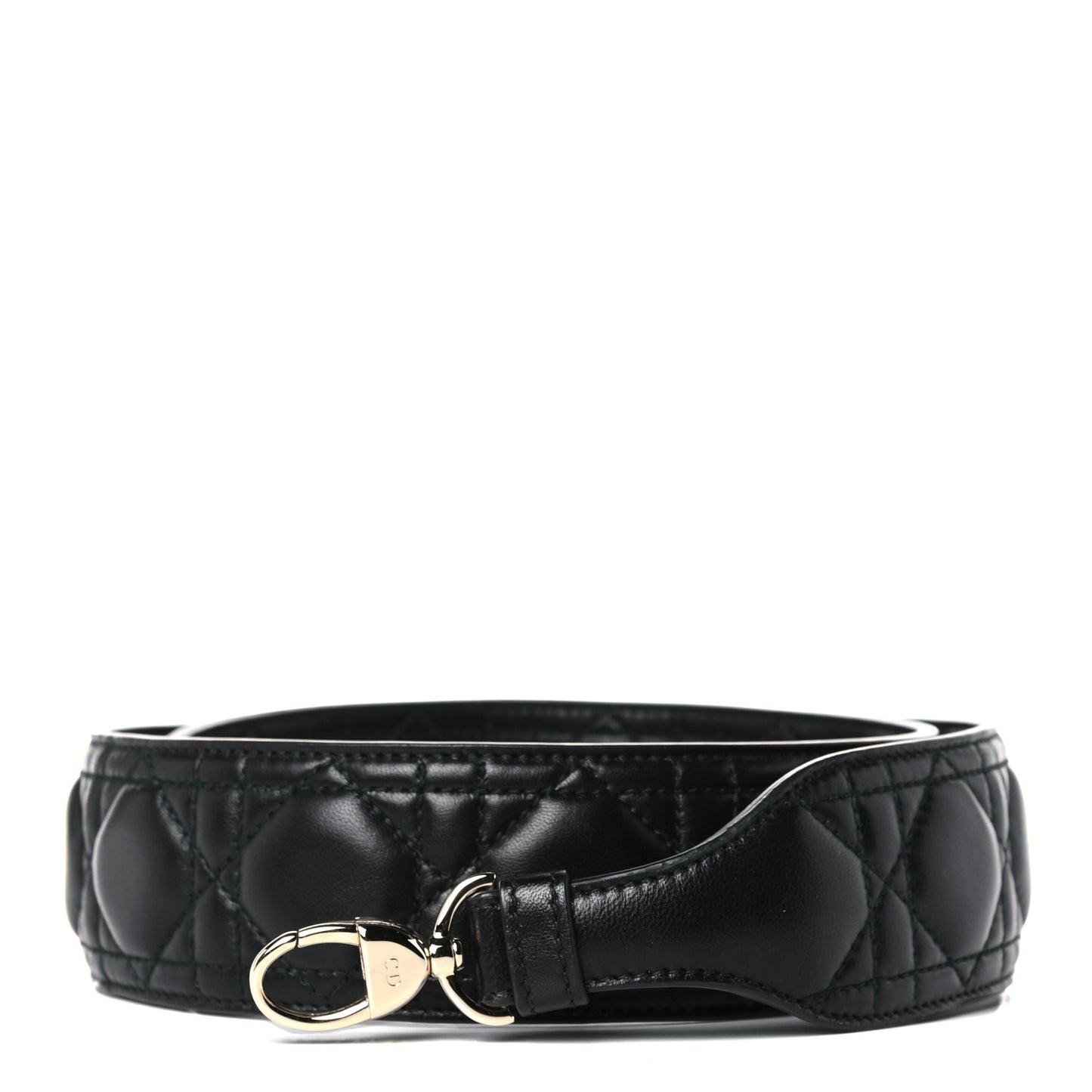 Lambskin Cannage Shoulder Strap Black