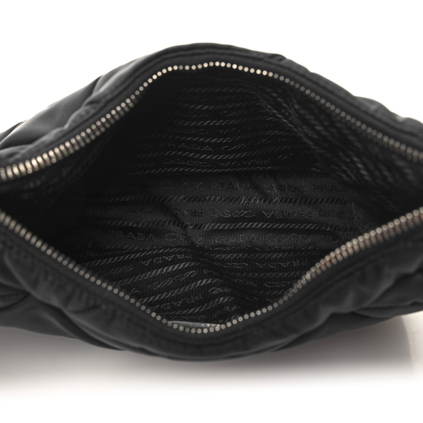 Re-Nylon Triangle Padded Patchwork Shoulder Bag Black