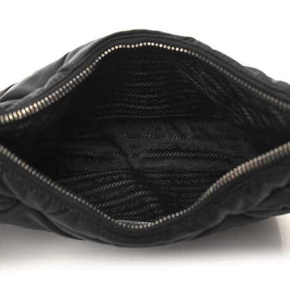 Prada Re-Nylon Triangle Padded Patchwork Shoulder Bag Black 5 of 9