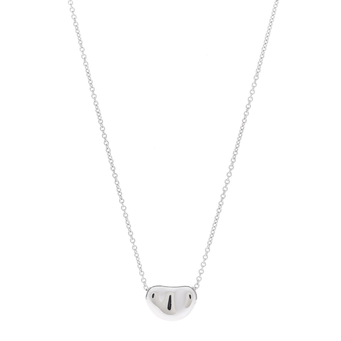 Platinum 11mm Elsa Peretti Bean Pendant Necklace