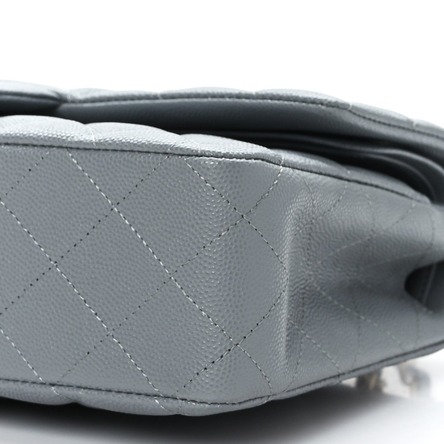 Chanel Caviar Quilted Medium Double Flap Grey 9 of 9