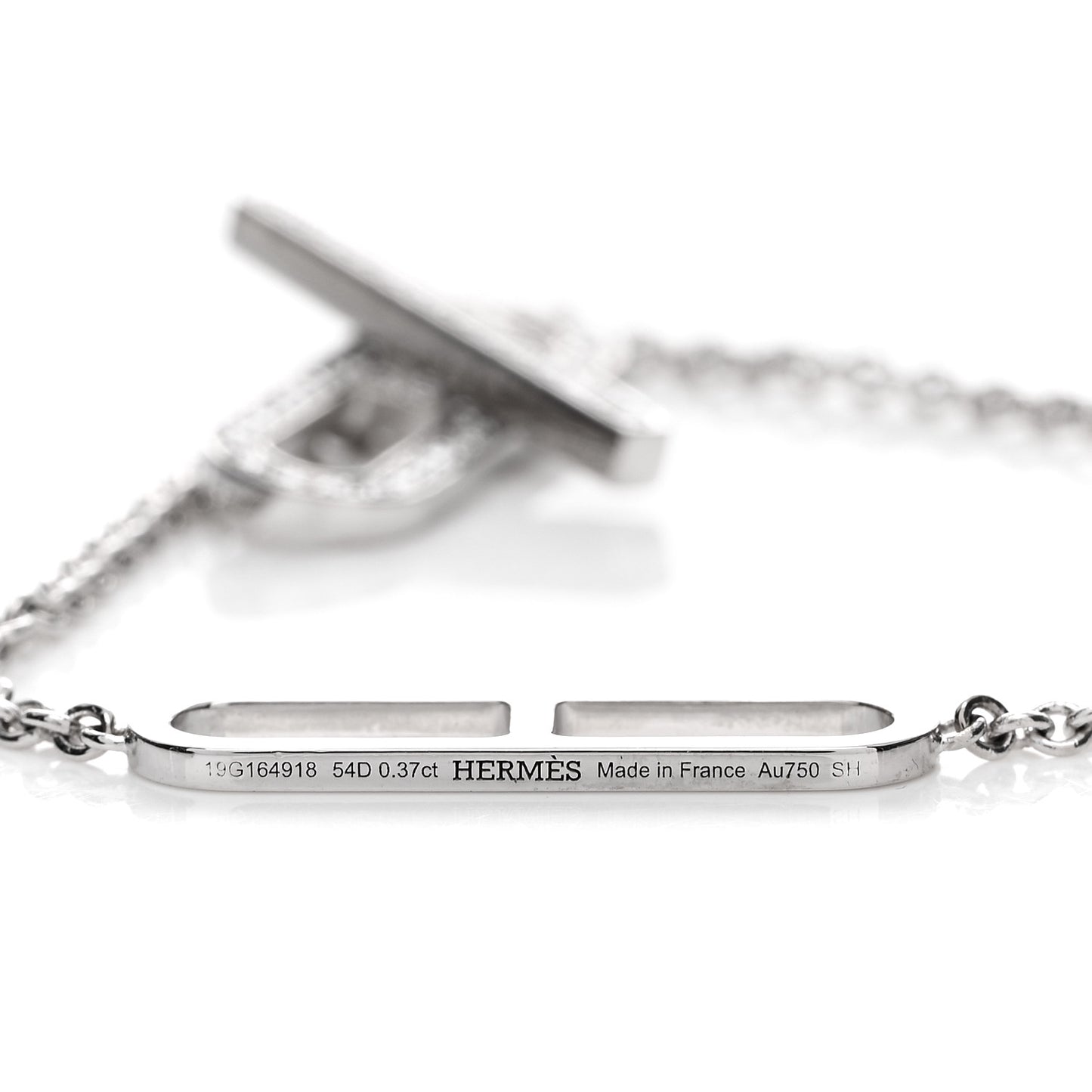 18K White Gold Diamond PM Ever Chaine D'Ancre Bracelet SH
