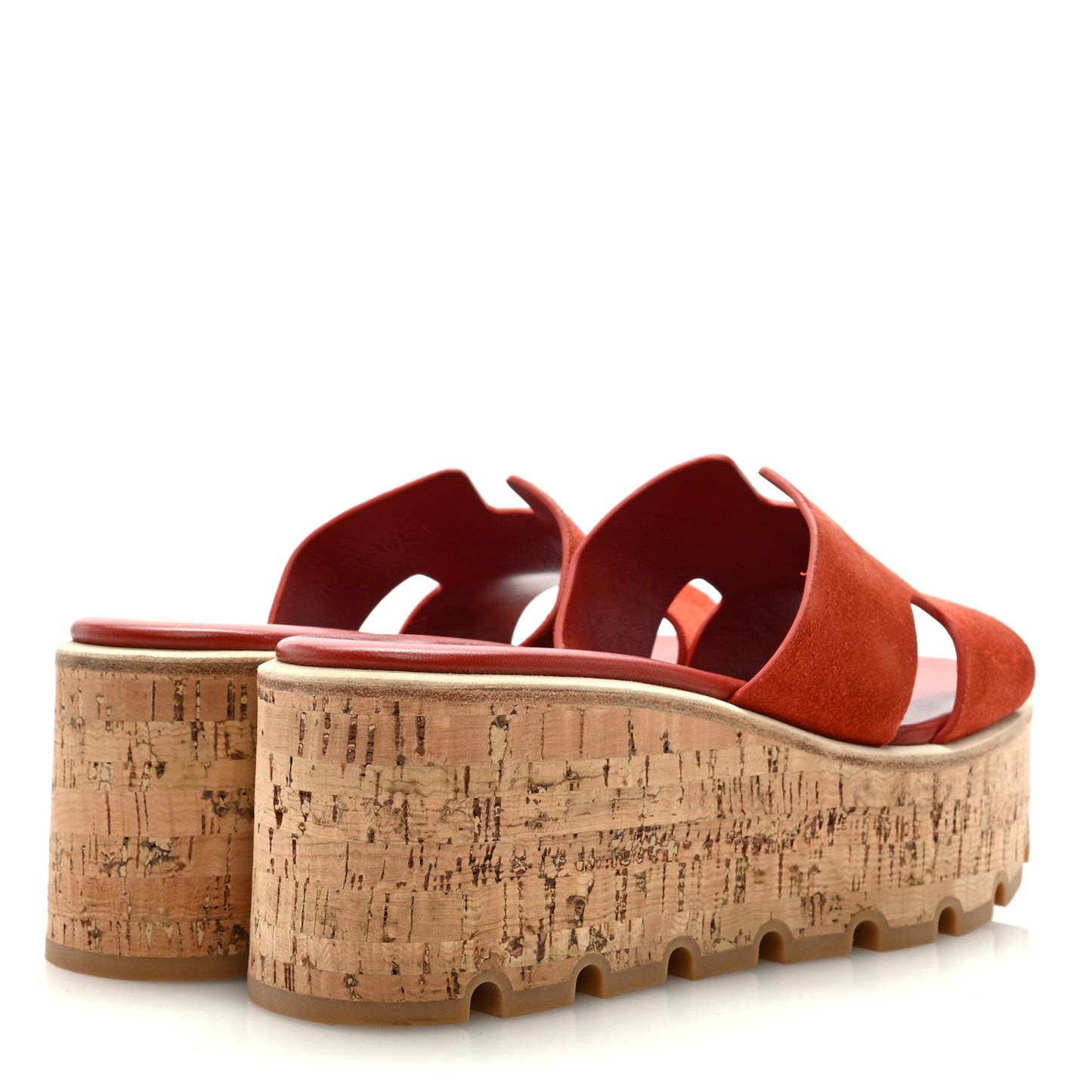 Suede Goatskin Cork Eze 30 Sandals 36 Orange Brulee
