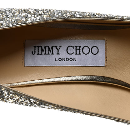Jimmy Choo Glitter Pointy Toe Romy 85 Pumps 38 Champagne 6 of 8