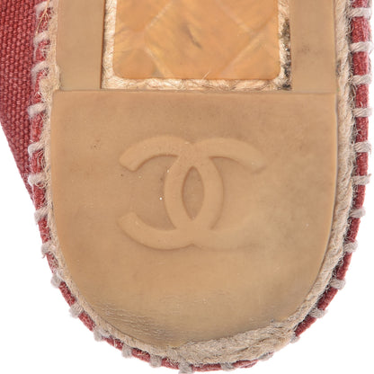 Chanel Toile CC Espadrilles 39 Red Black 8 of 12