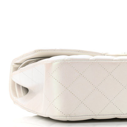 Chanel Iridescent Calfskin Quilted Medium Double Flap White 9 of 11