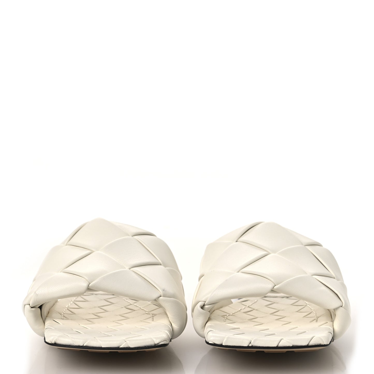 Nappa Maxi Intrecciato Lido Flat Sandals 37 Wax