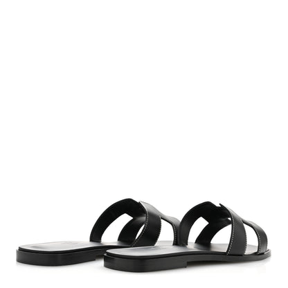 Hermes Box Calfskin Oran Sandals 41 Black 5 of 10