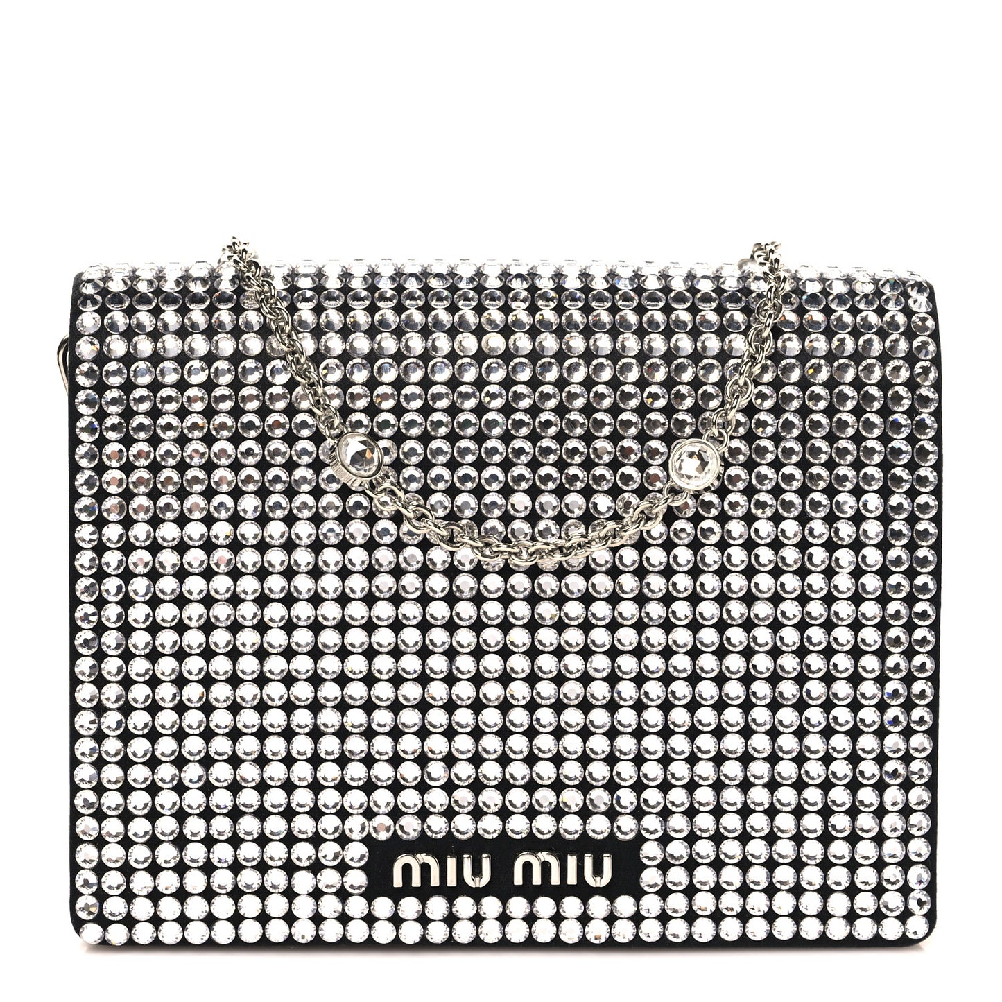 Nappa Crystal Starlight Mini Clutch Bag Black