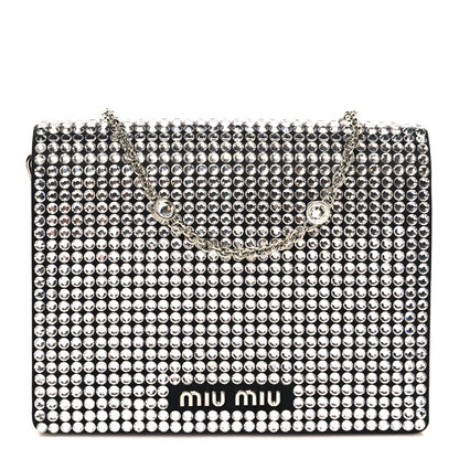 Miu Miu Nappa Crystal Starlight Mini Clutch Bag Black 1 of 9
