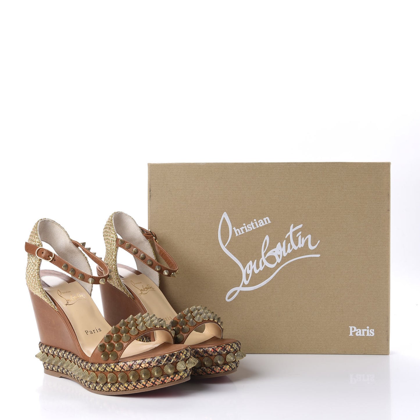 Calfskin Cordorella 110 Wedge Sandals 37 Version Cuoio