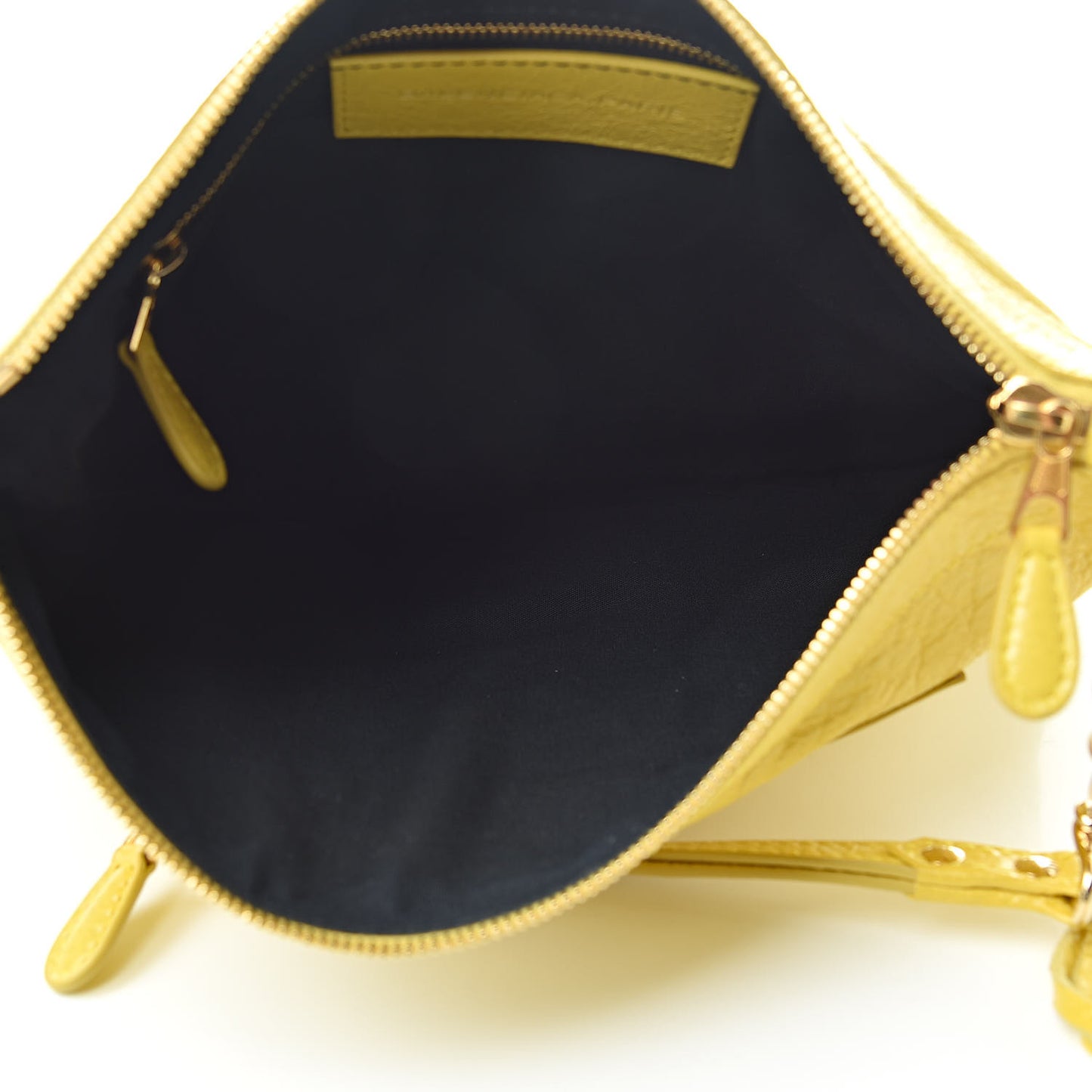 Agneau Giant 12 Gold Hardware Flat Handle Clutch Curry