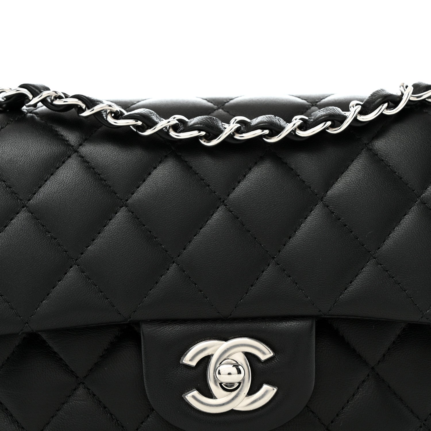 Chanel Lambskin Quilted Small Double Flap Black 8 of 11