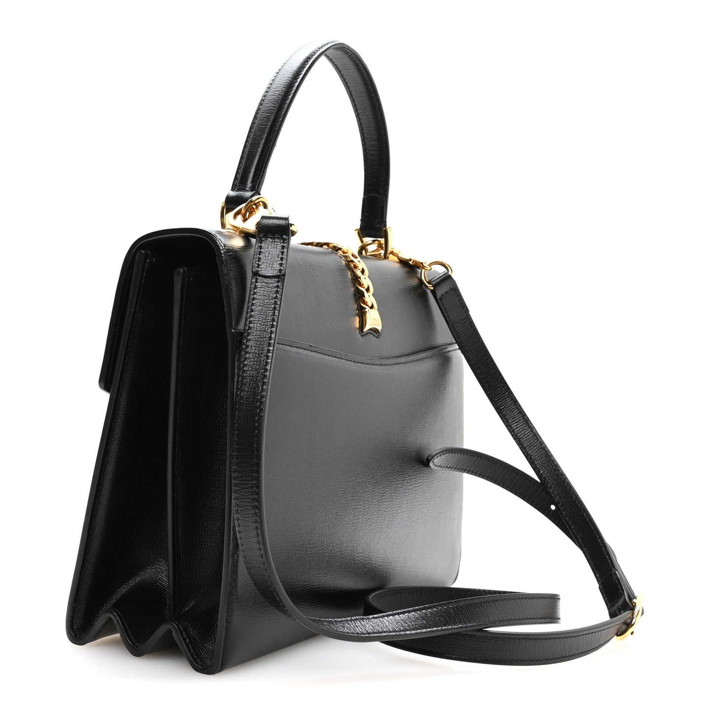 Azalea Calfskin Small Sylvie 1969 Top Handle Bag Black