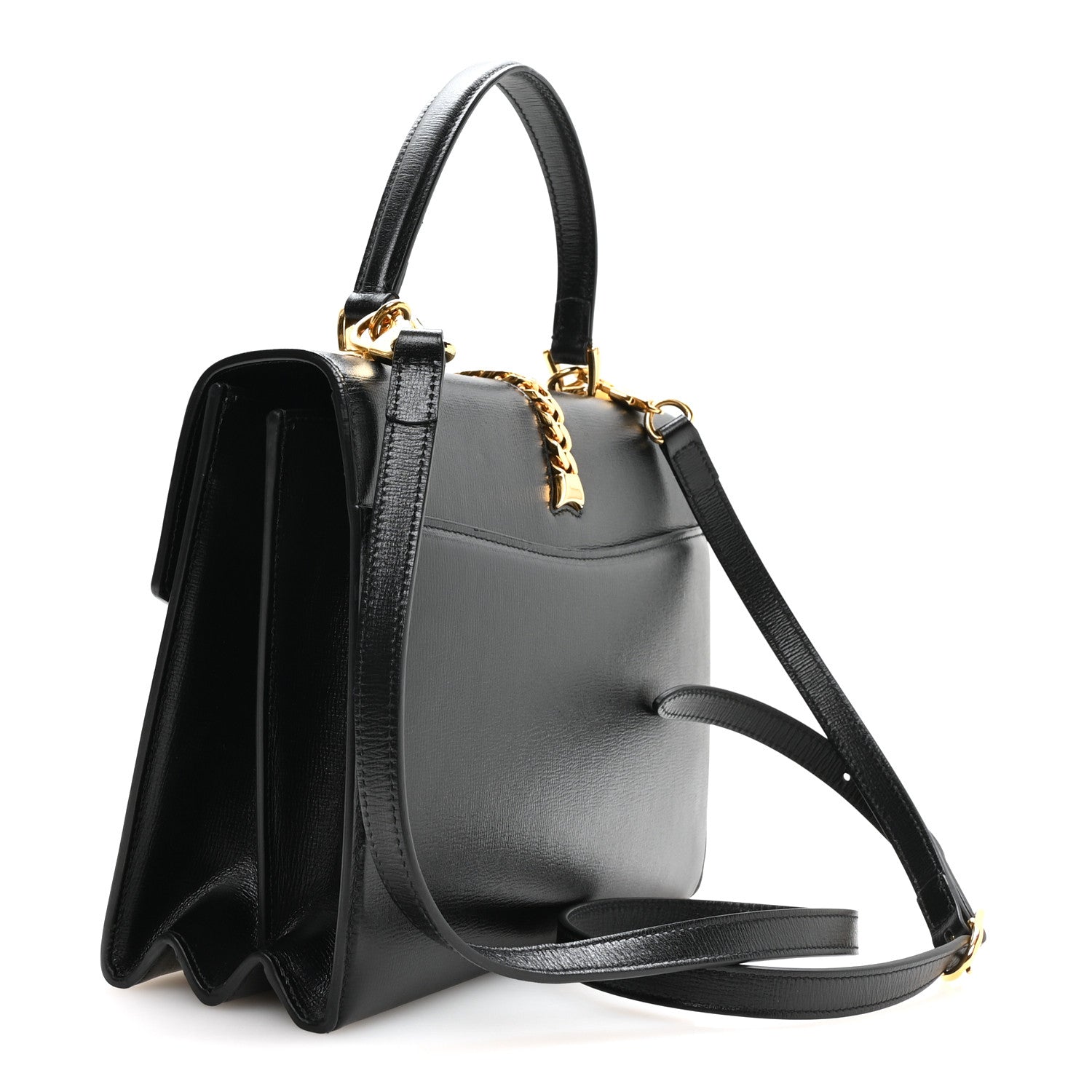 Gucci Azalea Calfskin Small Sylvie 1969 Top Handle Bag Black 3 of 10