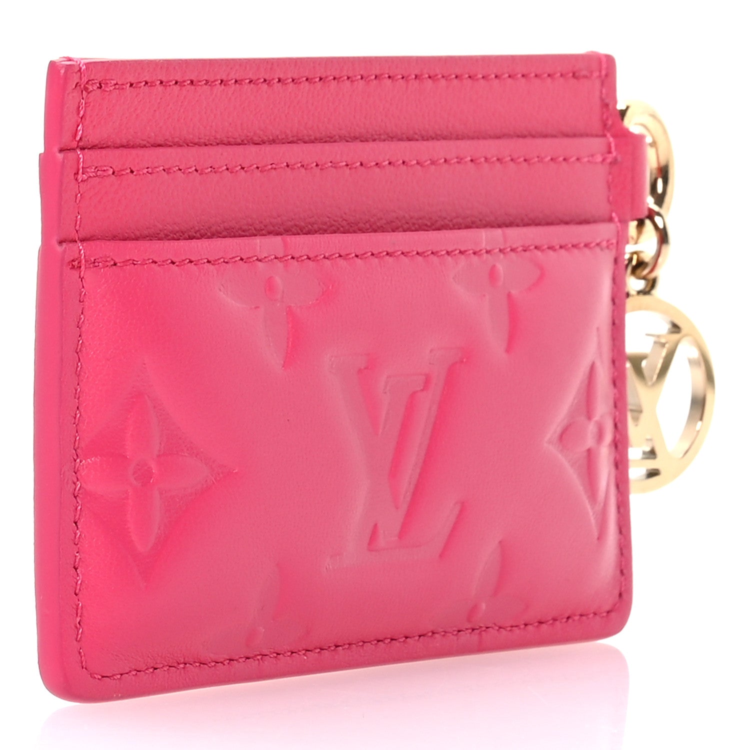 Louis Vuitton Lambskin Embossed Monogram Coussin Card Holder Bougainvillier 3 of 7