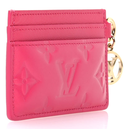 Louis Vuitton Lambskin Embossed Monogram Coussin Card Holder Bougainvillier 3 of 7