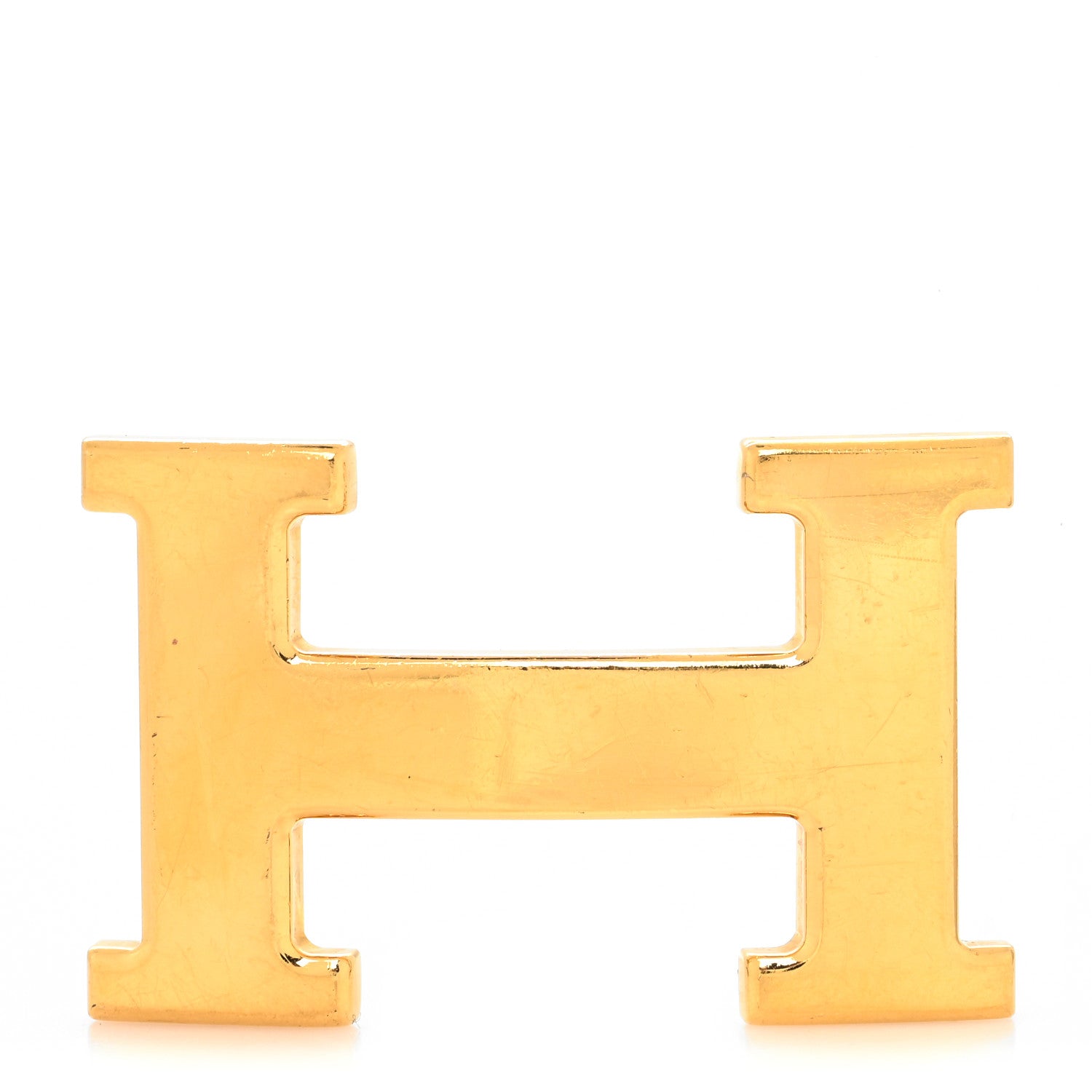 Hermes Brass Gold Plated Polished 32mm H Belt Buckle 1 of 3