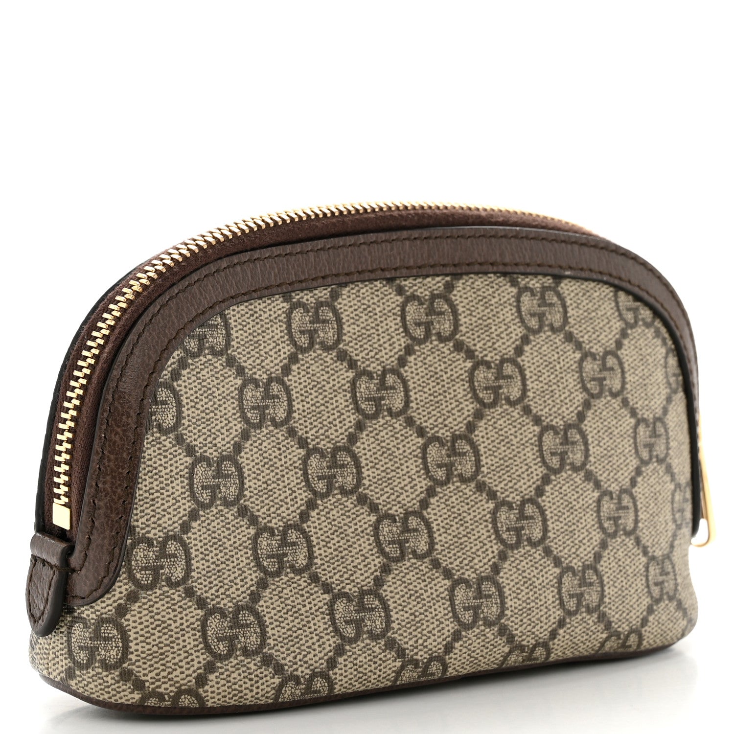 Gucci GG Supreme Monogram Textured Calfskin Web Medium Ophidia Cosmetic Case Beige Ebony New Acero 3 of 8