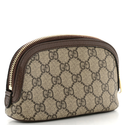 Gucci GG Supreme Monogram Textured Calfskin Web Medium Ophidia Cosmetic Case Beige Ebony New Acero 3 of 8