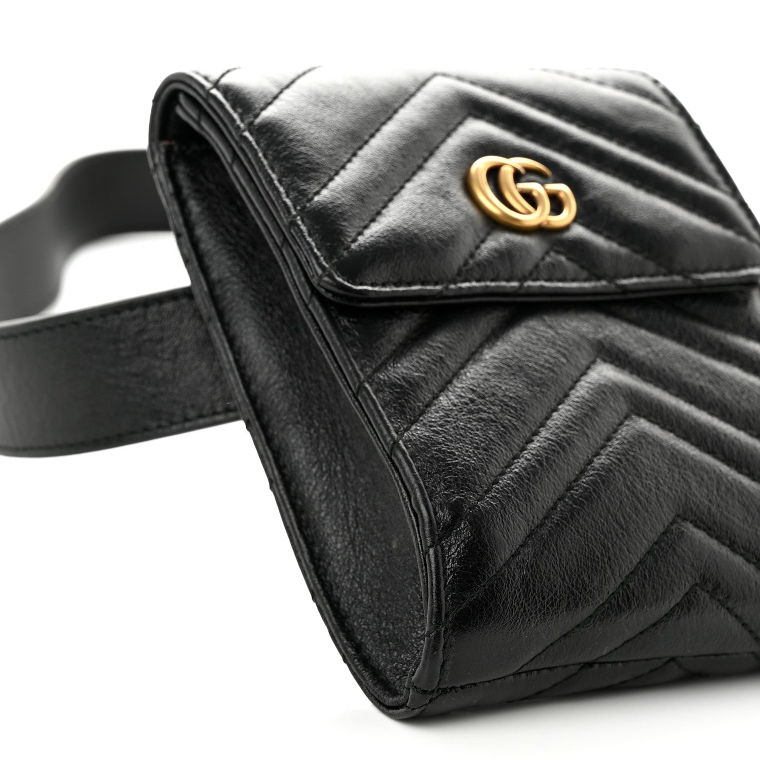 Gucci Calfskin Matelasse GG Marmont 2.0 Belt Bag 85 34 Black 9 of 10