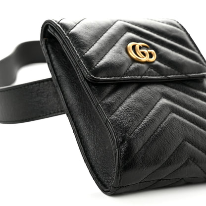 Gucci Calfskin Matelasse GG Marmont 2.0 Belt Bag 85 34 Black 9 of 10