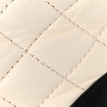 Chanel Shiny Calfskin Quilted Lace Up Combat Boots 37.5 Ivory Black 11 of 11