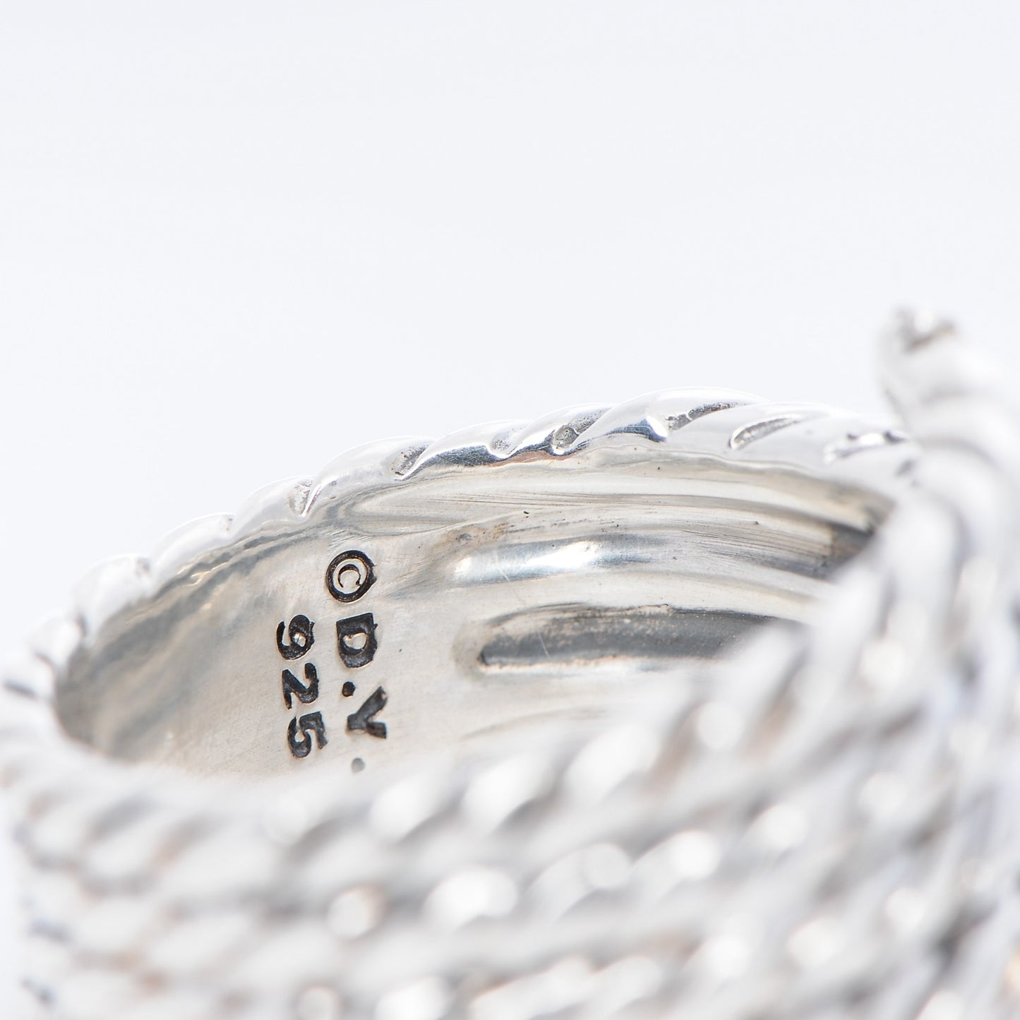 Sterling Silver Diamond Willow Serpentine Ring 53 6.5