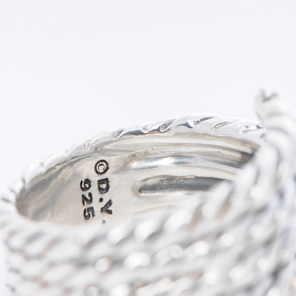 David Yurman Sterling Silver Diamond Willow Serpentine Ring 53 6.5 5 of 5
