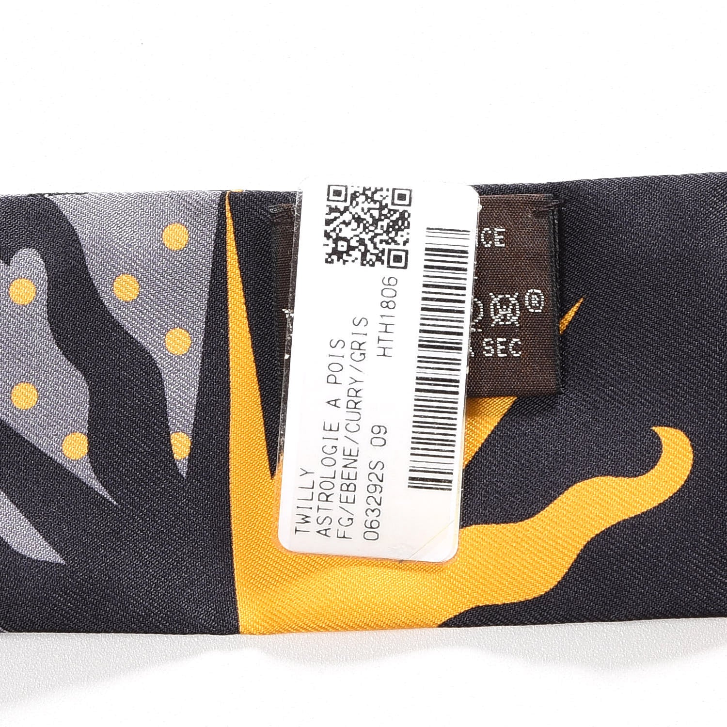 Hermes Silk Astrologie a Pois Twilly Ebene Curry Gris 3 of 5