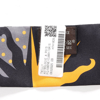 Hermes Silk Astrologie a Pois Twilly Ebene Curry Gris 3 of 5