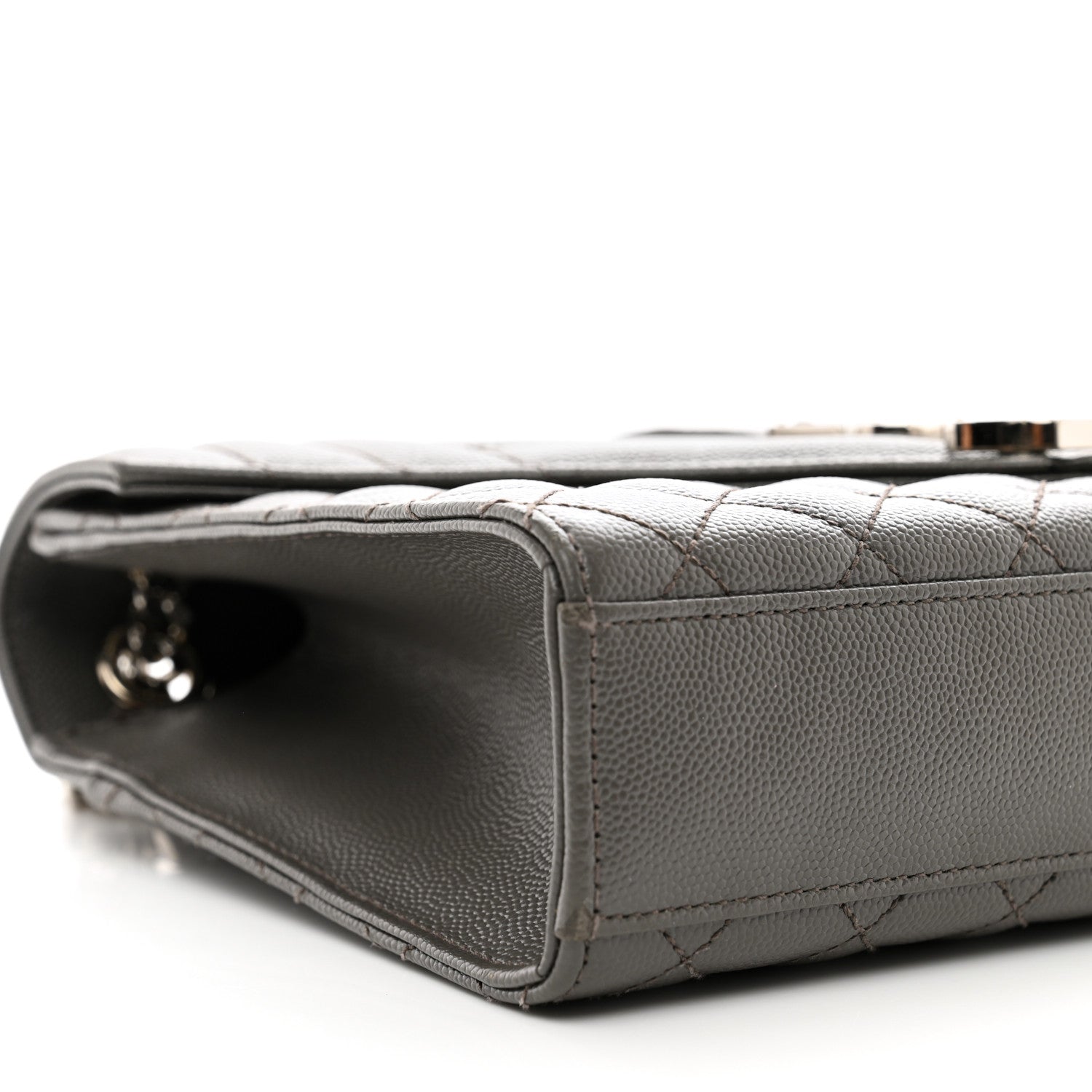 Saint Laurent Grain De Poudre Textured Mixed Matelasse Medium Triquilt Monogram Satchel Earth 9 of 12