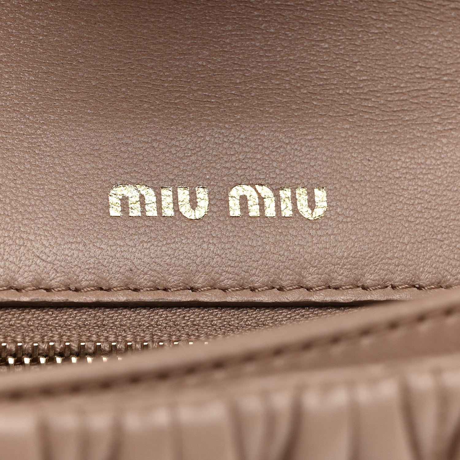 Miu Miu Lambskin Confidential Matelasse Chain Shoulder Bag Cammeo 6 of 10