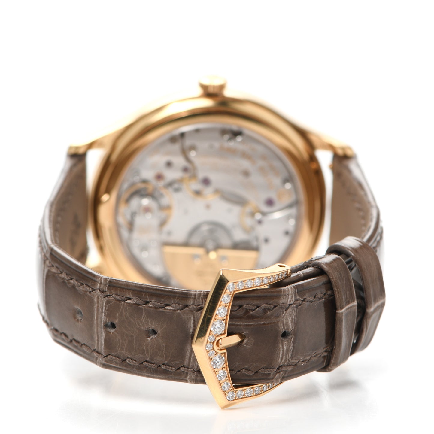 18K Rose Gold Alligator Diamond 36mm Complications World Time Automatic Watch 7130R-013