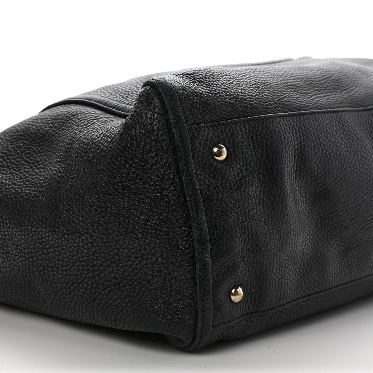 Pebbled Calfskin Large Soho Shoulder Bag Black