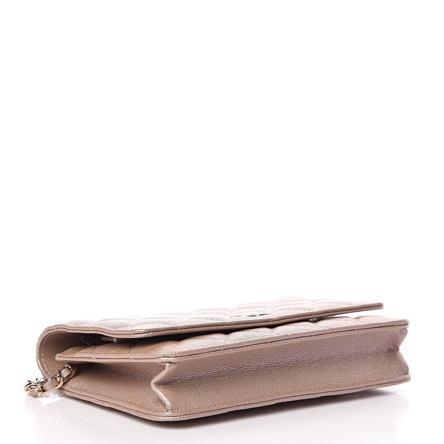 Chanel Iridescent Caviar Quilted Wallet On Chain WOC Beige 4 of 12