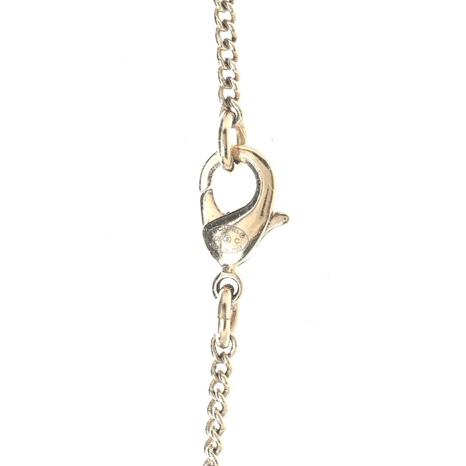 Chanel Pearl Crystal CC Pendant Necklace Gold 6 of 6