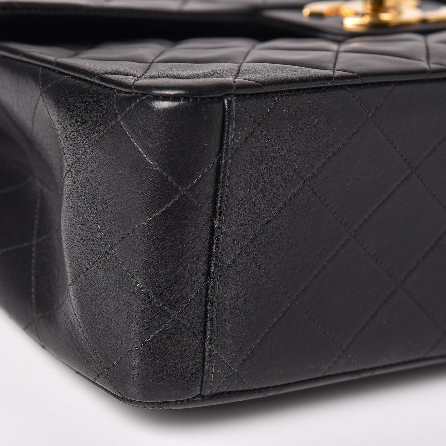 Lambskin Quilted XL Jumbo Single Flap Black