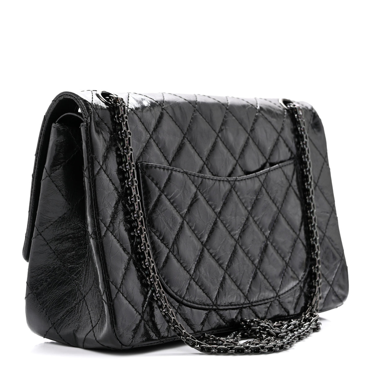 Chanel Metallic Aged Calfskin Quilted 2.55 Reissue 226 Flap So Black 3 of 10