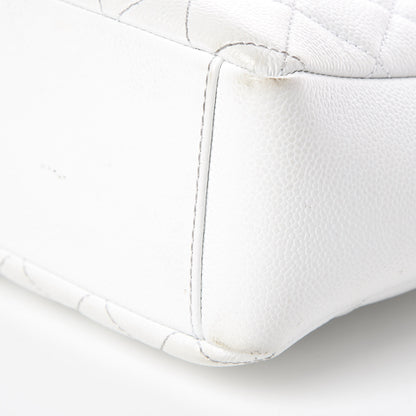 Chanel Caviar Quilted Petit Shopping Tote PST White 9 of 14