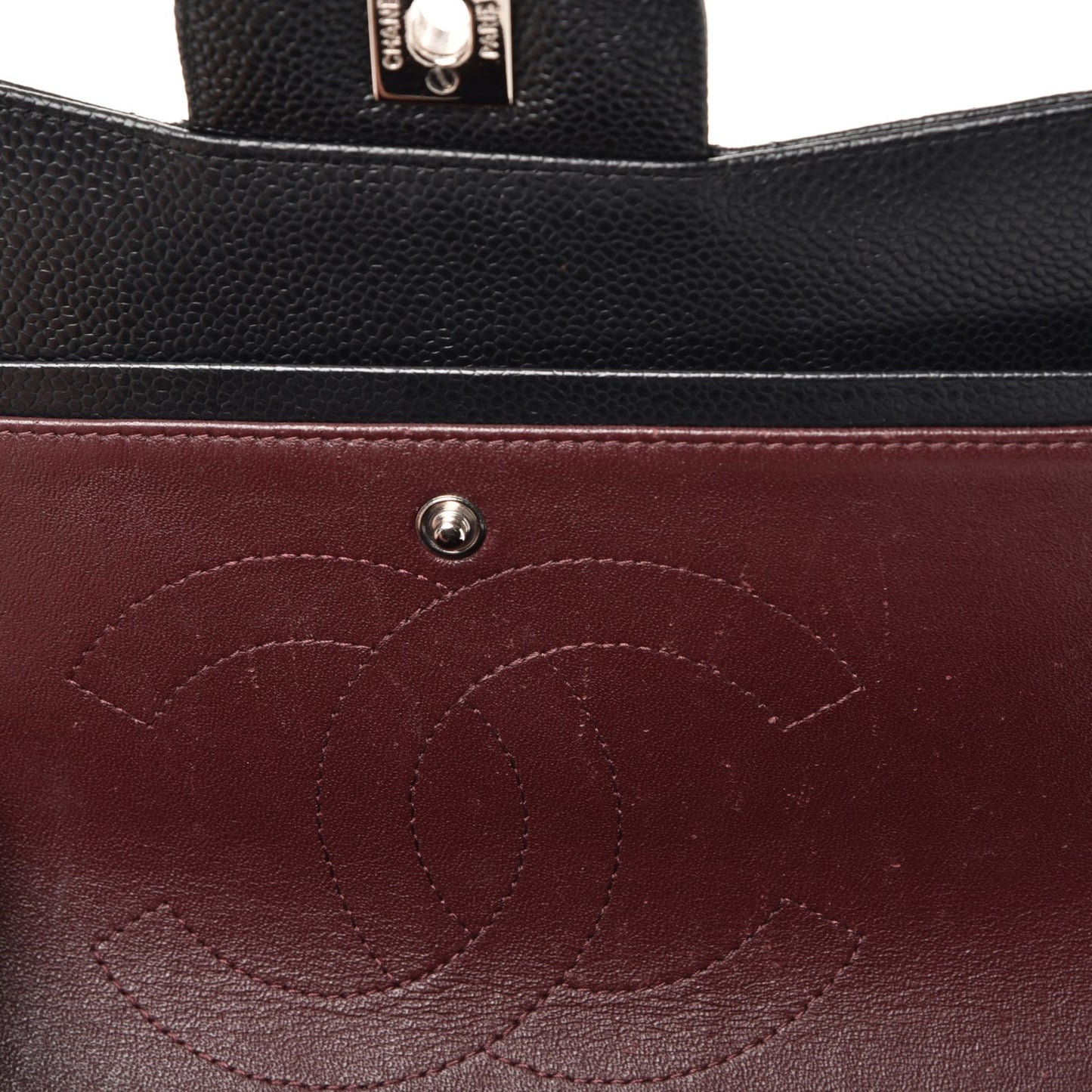 Caviar Quilted Jumbo Double Flap Black