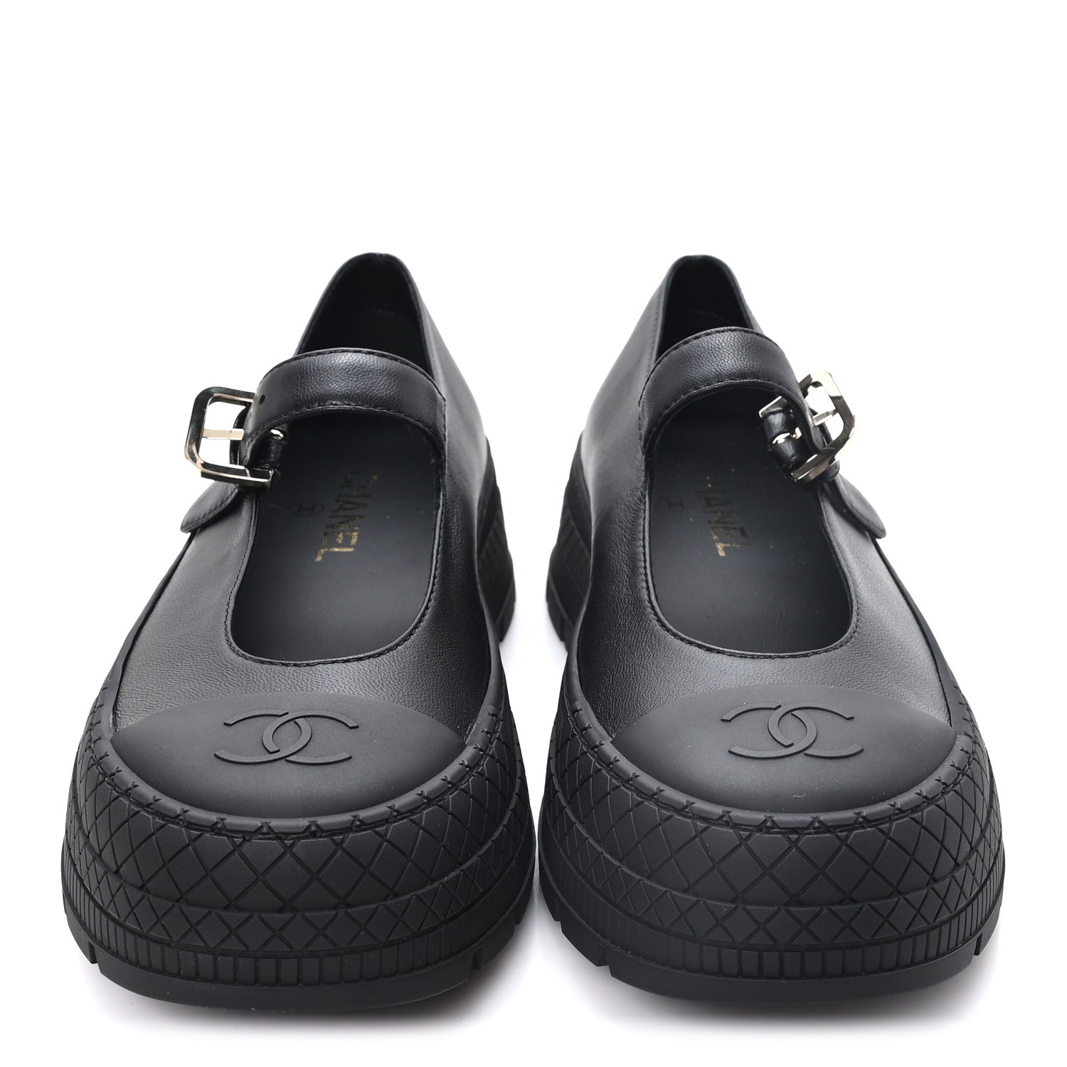 Chanel Lambskin Mary Jane Flats 37 Black 3 of 9