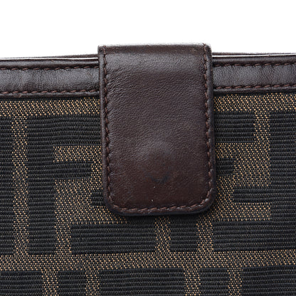 Fendi Zucca Calfskin Compact Wallet Tobacco 10 of 11