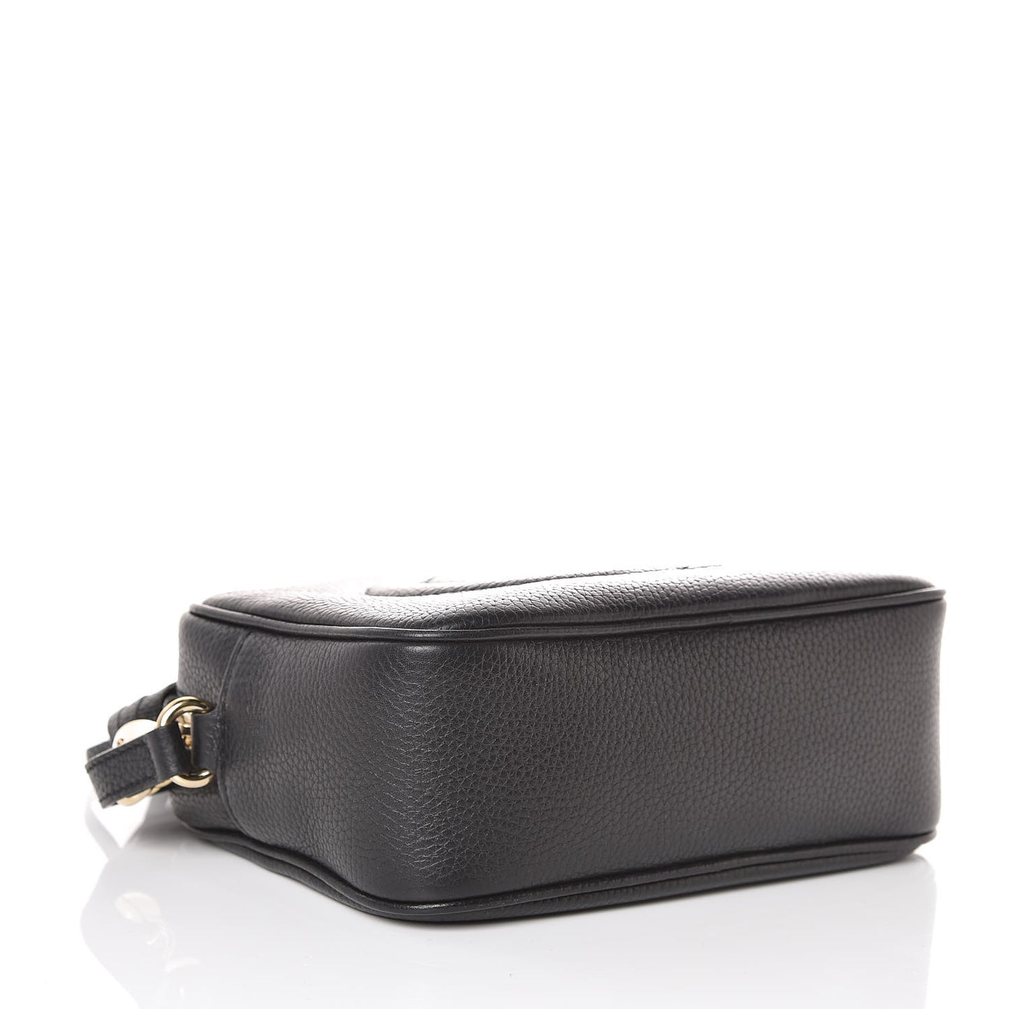 Pebbled Calfskin Small Soho Disco Bag Black